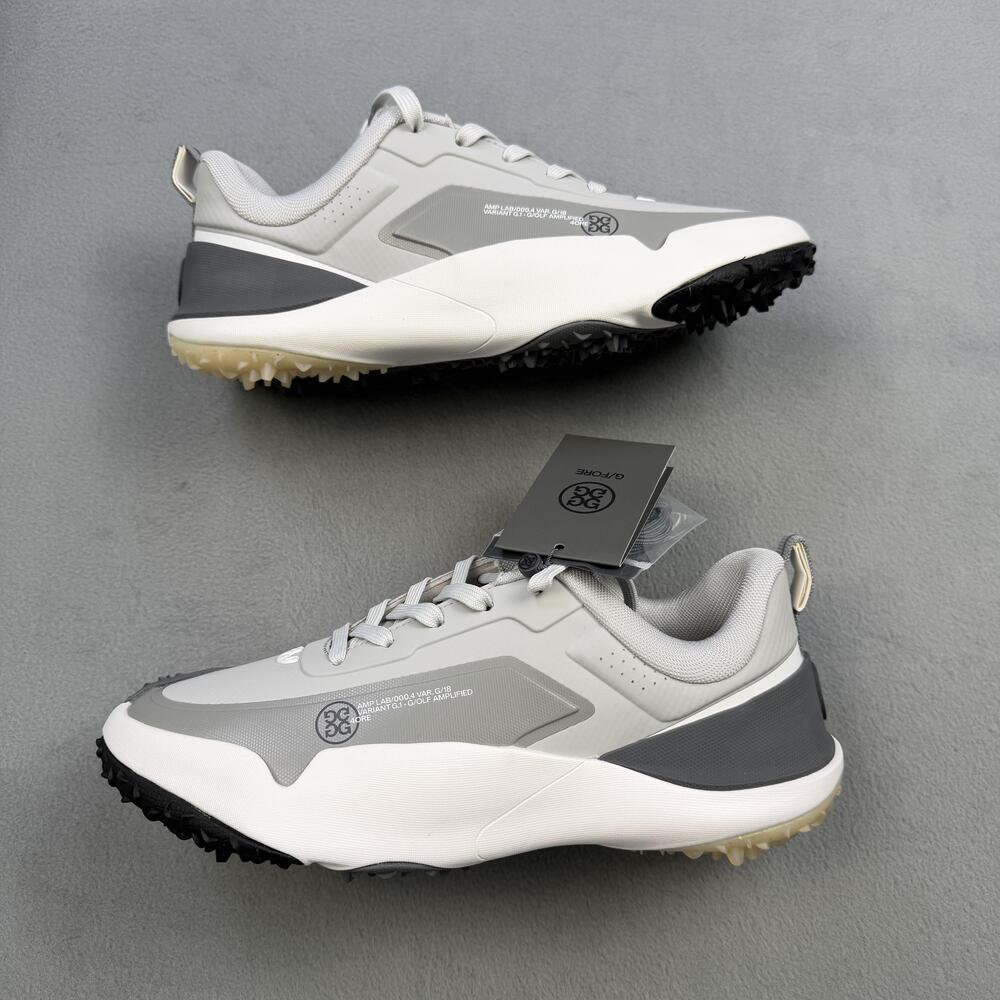 G/FORE G/18 TPU Golf Shoes Mens Size 9 Gray White Spikeless Sneakers Traction